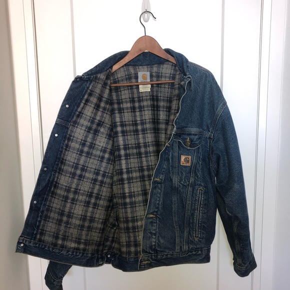 Carhartt Other - Vintage 90s Carhartt Plaid Lined Denim Jacket